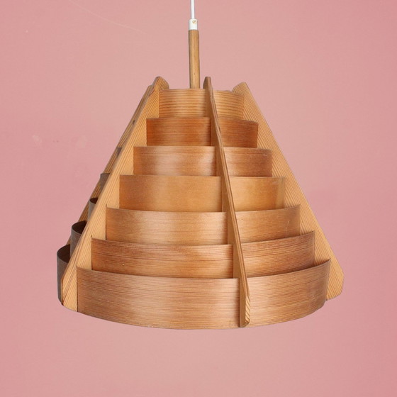 Image 1 of T 412 Trym Pending Lamp In Pine Veneer By Hans-Agne Jakobsson For Markaryd