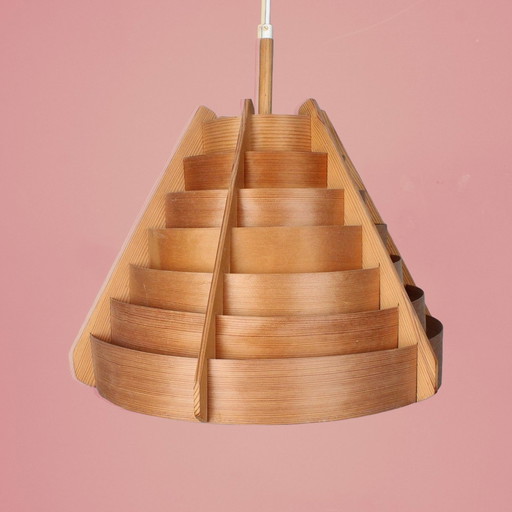 T 412 Trym Pending Lamp In Pine Veneer By Hans-Agne Jakobsson For Markaryd