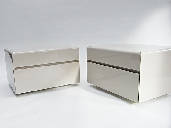 Image 1 of 2X Bedside table, drawer pedestal with castors