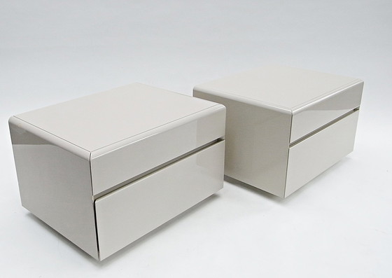 Image 1 of 2X Bedside table, drawer pedestal with castors