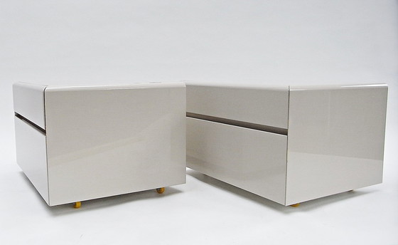 Image 1 of 2X Bedside table, drawer pedestal with castors