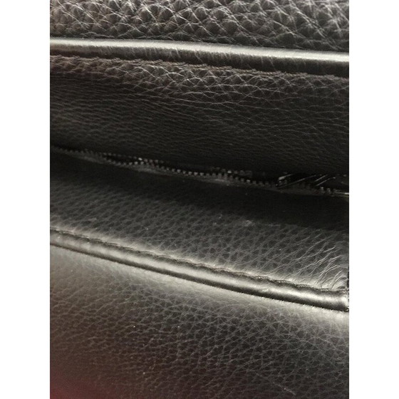 Image 1 of Vintage Sofa and 2 lounge chairs, living room set Roche Bobois, Black Leather