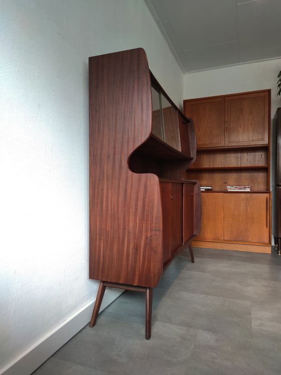 Image 1 of Vintage highboard teak veneer