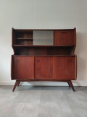 Vintage highboard teak veneer