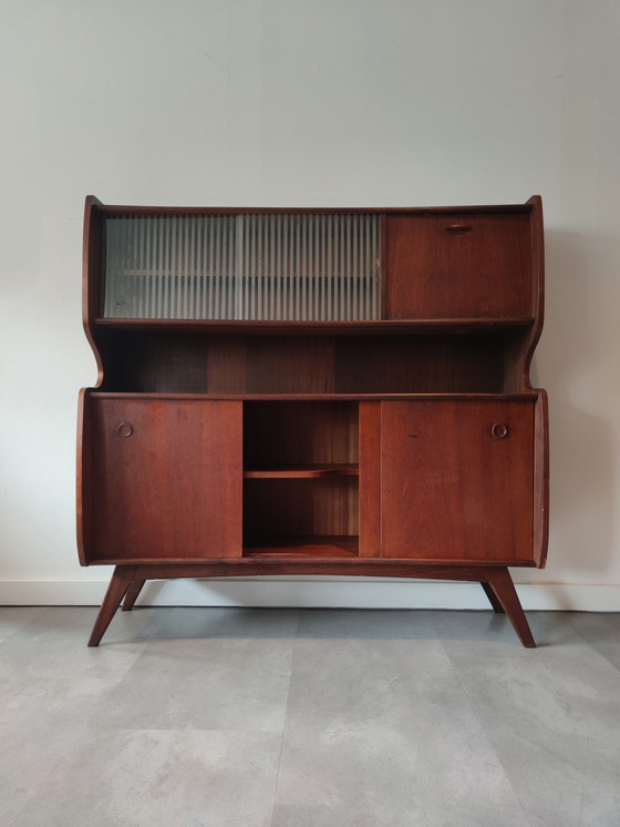 Image 1 of Vintage highboard teak veneer