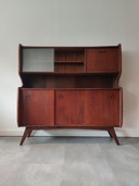 Vintage highboard teak veneer