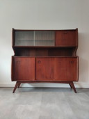 Vintage highboard teak veneer