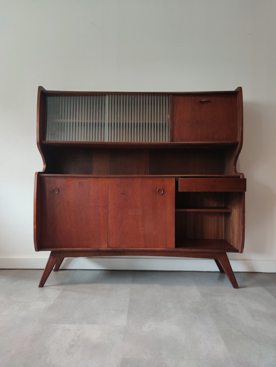 Image 1 of Vintage highboard teak veneer