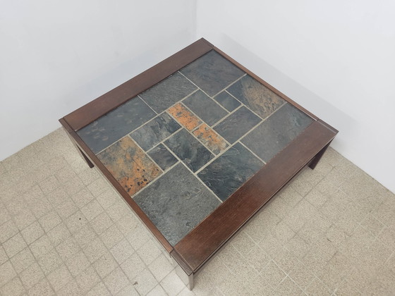 Image 1 of Brutalist coffee table Wenge natural stone