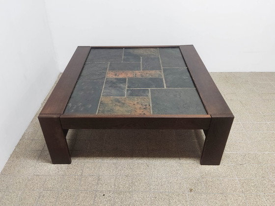 Image 1 of Brutalist coffee table Wenge natural stone