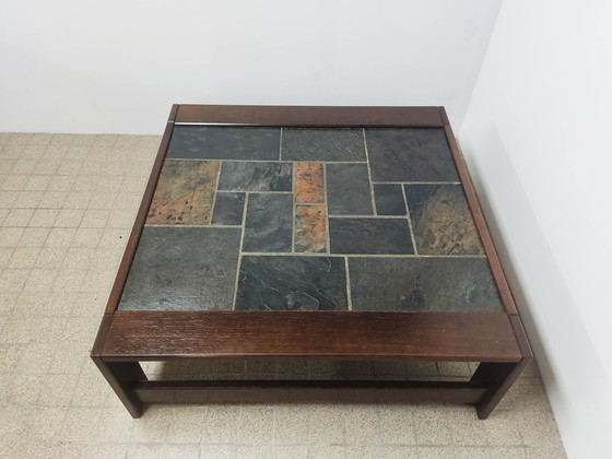 Image 1 of Brutalist coffee table Wenge natural stone