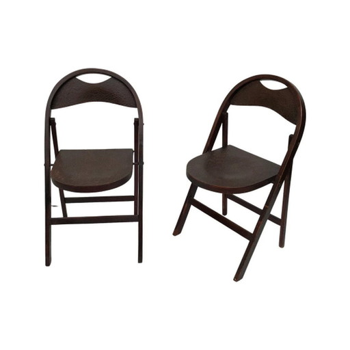 2x Thonet B751 - Folding Chair - Aligator pattern (fully original rare)