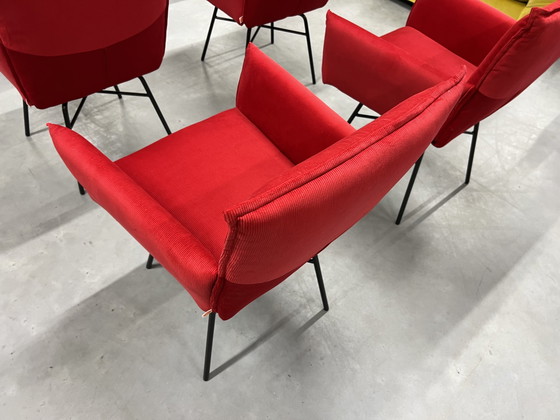 Image 1 of 6x Jess Design Sanne Swivel dining chairs red