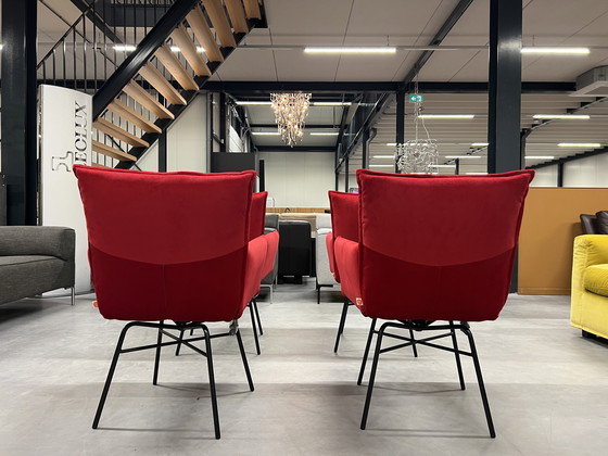 Image 1 of 6x Jess Design Sanne Swivel dining chairs red