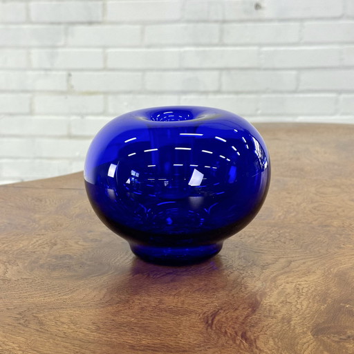 Cobalt blue glass design object / vase 13x16