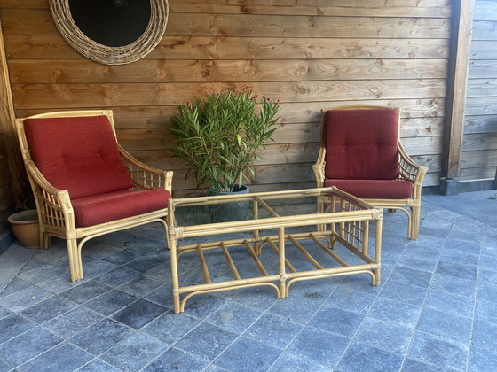 Image 1 of Set da salotto vintage in rattan