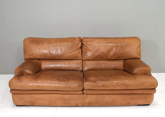 Image 1 of Roche Bobois Tan leather sofa – France, circa 1970/80