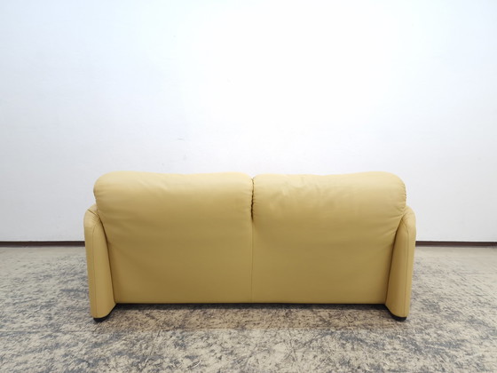 Image 1 of Cassina Maralunga two-seater designer sofa real leather sofa couch 