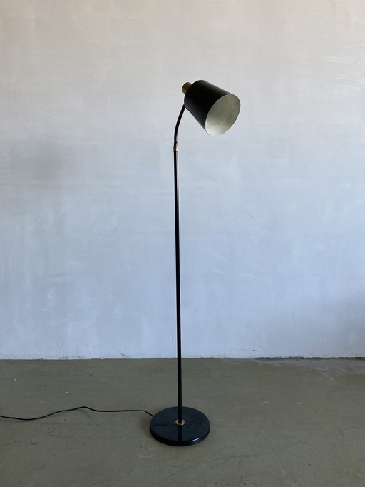 Metal and Brass Floor Lamp by Itsu, Finland, 1950s