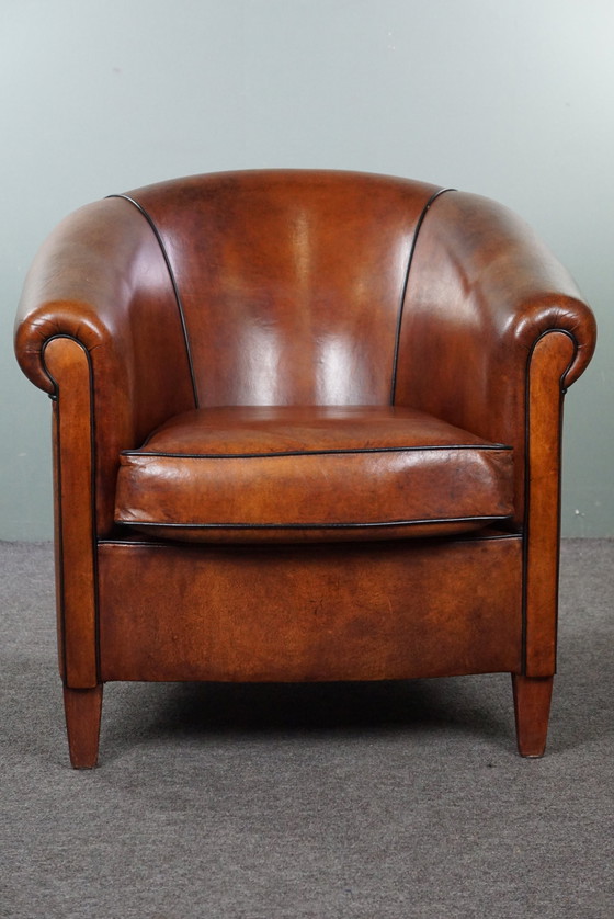 Image 1 of Sheep leather club chair in very good condition