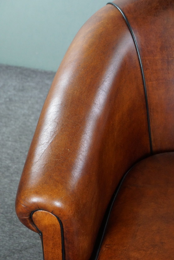 Image 1 of Sheep leather club chair in very good condition