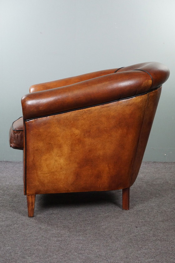 Image 1 of Sheep leather club chair in very good condition