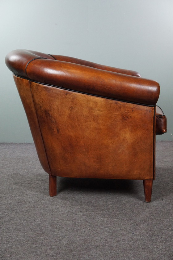 Image 1 of Sheep leather club chair in very good condition