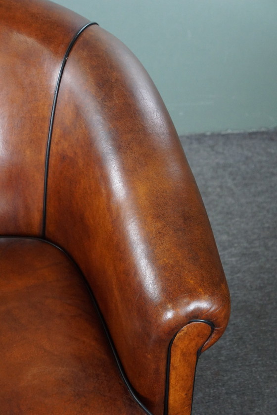 Image 1 of Sheep leather club chair in very good condition