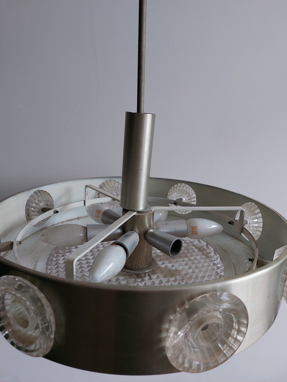 Image 1 of Lampe suspendue vintage chromée