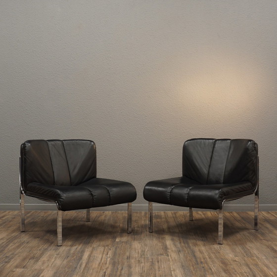 Image 1 of 2x Girsberger 1200 Armchairs Leather