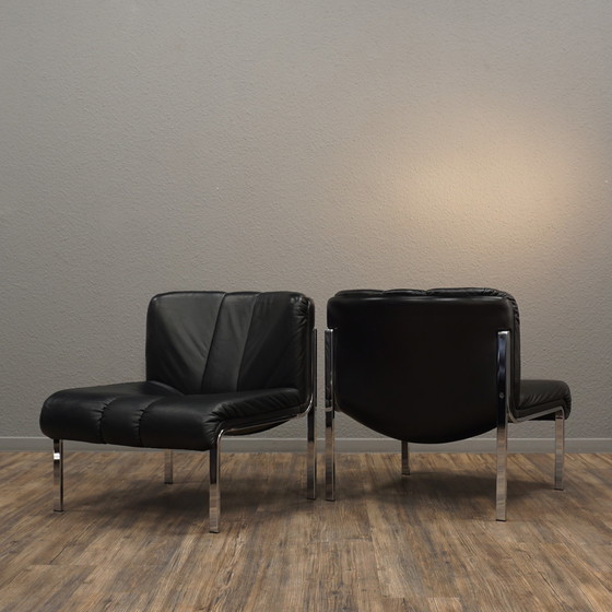 Image 1 of 2x Girsberger 1200 Armchairs Leather