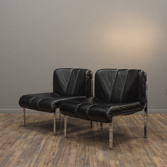 Image 1 of 2x Girsberger 1200 Armchairs Leather