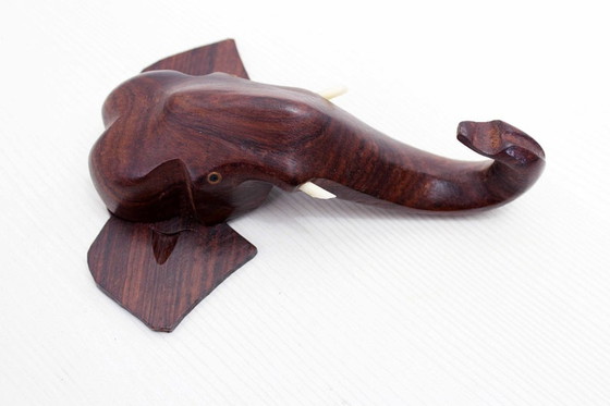 Image 1 of Duo of wooden elephants to hang 1970