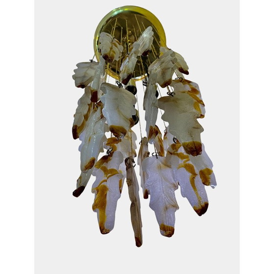 Image 1 of Vintage pendant lamp in ice frost glass by Carlo Nason for Mazzega, 1970s