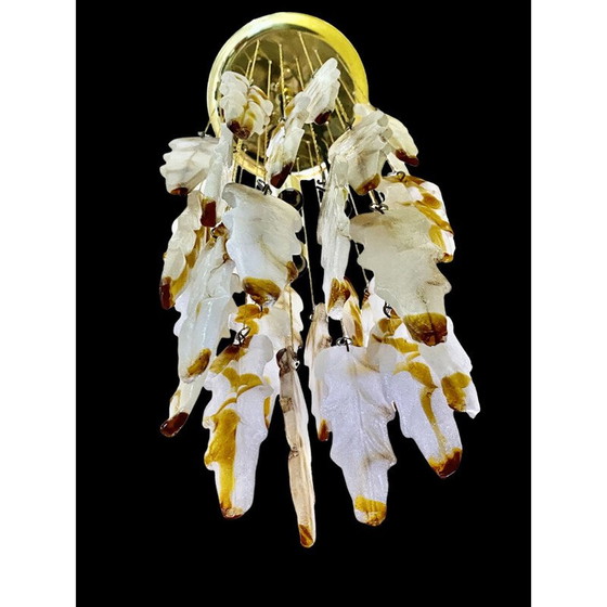 Image 1 of Vintage pendant lamp in ice frost glass by Carlo Nason for Mazzega, 1970s