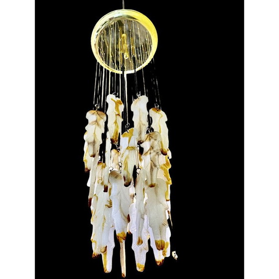 Image 1 of Vintage pendant lamp in ice frost glass by Carlo Nason for Mazzega, 1970s