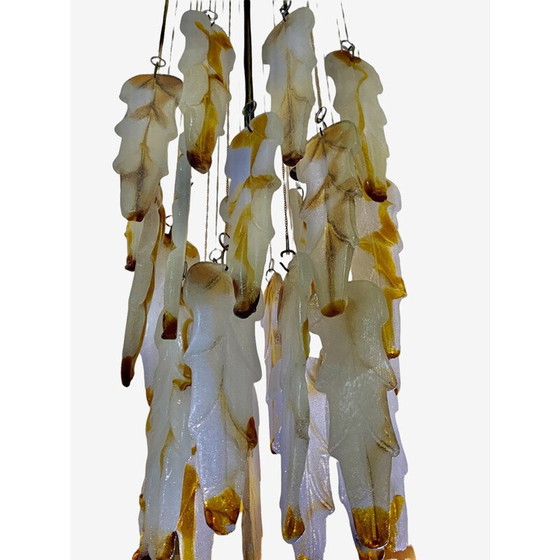 Image 1 of Vintage pendant lamp in ice frost glass by Carlo Nason for Mazzega, 1970s