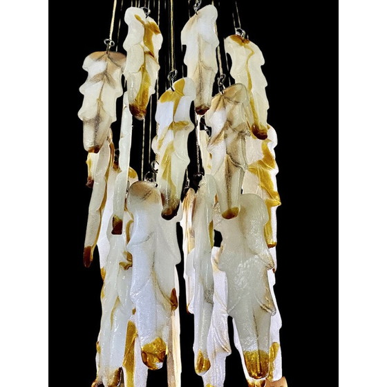 Image 1 of Vintage pendant lamp in ice frost glass by Carlo Nason for Mazzega, 1970s