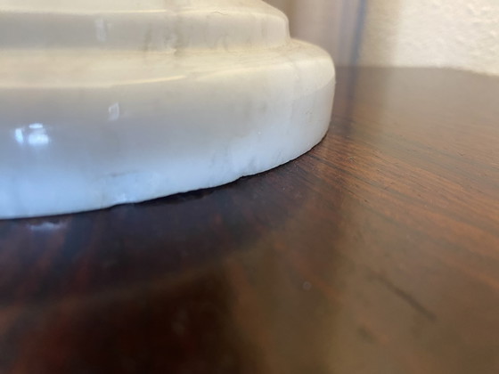 Image 1 of Vintage White Marble Table Lamp With Shade