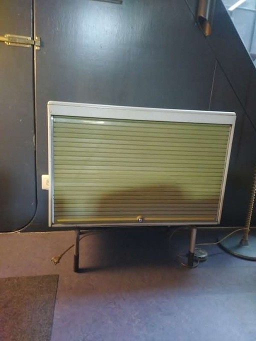 French 50s Dresser With Roller Door and Multicolor Drawers/Drawers