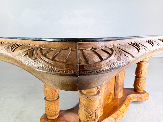 Image 1 of Italian late baroque rococo dining table Mobili Cantù walnut 1920