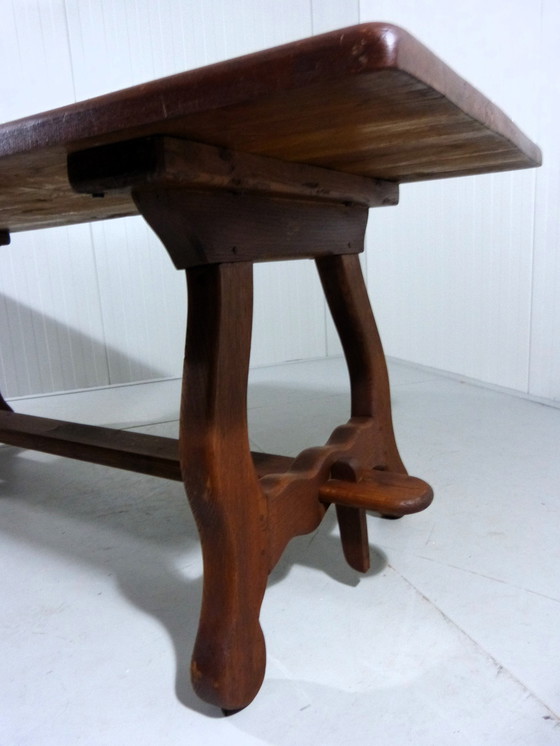 Image 1 of Rustic Spanish Dining Table Solid Oak 1960s