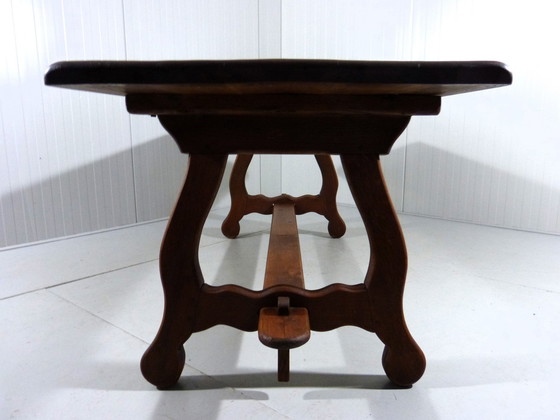 Image 1 of Rustic Spanish Dining Table Solid Oak 1960s