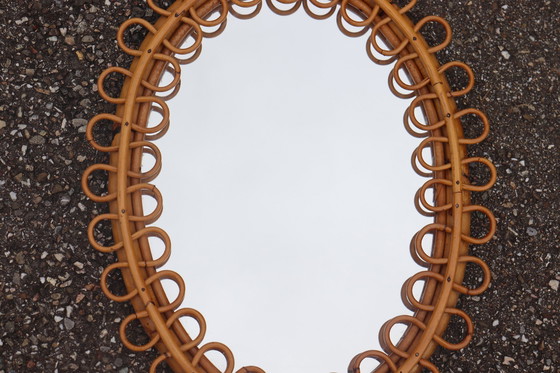 Image 1 of Vintage Rattan Mirror By Franco Albini, Italy, 1960S