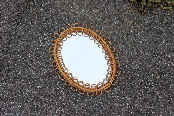 Image 1 of Vintage Rattan Mirror By Franco Albini, Italy, 1960S