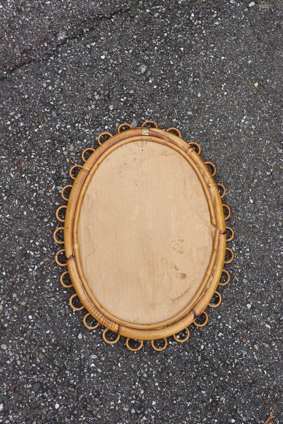 Image 1 of Vintage Rattan Mirror By Franco Albini, Italy, 1960S