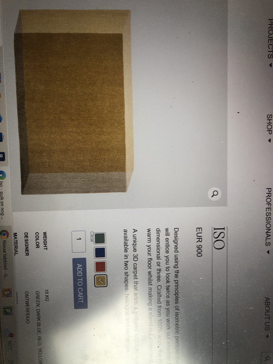 Image 1 of Design Carpet Model Iso For Puik Ochre