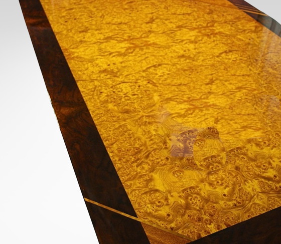 Image 1 of Oscar Dell Arredamento For Miniforms Italy, Lacquered Burl Wood Dining Table