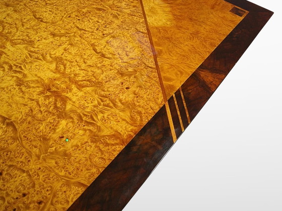 Image 1 of Oscar Dell Arredamento For Miniforms Italy, Lacquered Burl Wood Dining Table