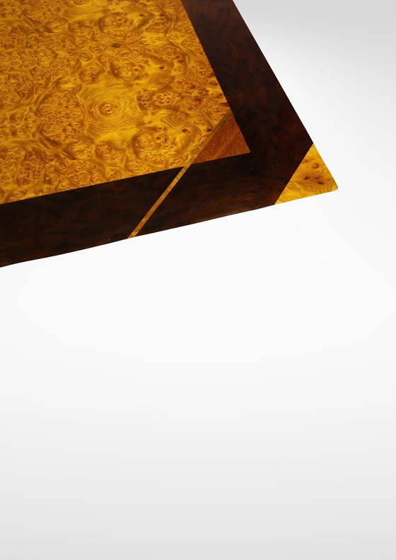 Image 1 of Oscar Dell Arredamento For Miniforms Italy, Lacquered Burl Wood Dining Table